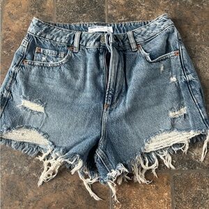 Distressed Garage Festival Women Jean Shorts